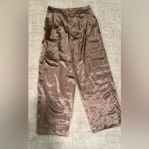 Women's High-Rise Satin Cargo Pants